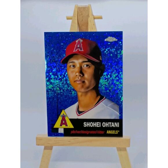 2022 Shohei Ohtani #1 SP 146/199 Topps Chrome Plat. Ann. Blue Mini Diamond - Picture 3 of 7